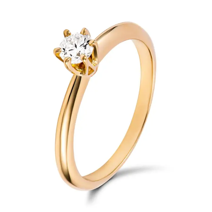 Pierścionek zaręczynowy złoty 0,15 ct